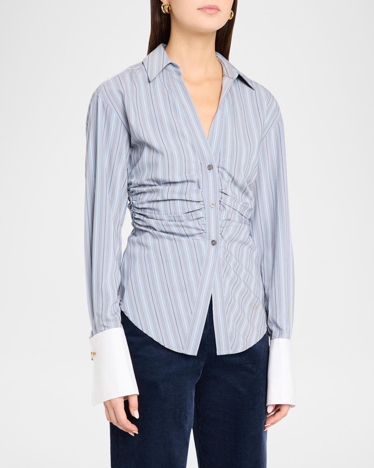 Devra Striped Button-Front Shirt - thumbnail 4