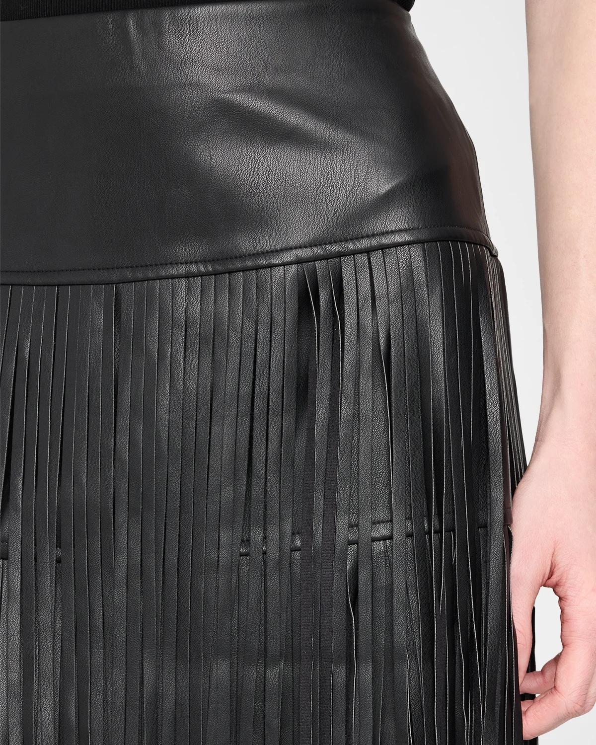 Karoline Faux-Leather Fringe Maxi Skirt - thumbnail 5