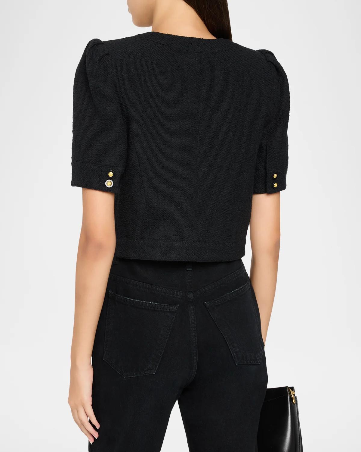 Allegra Tweed Short-Sleeve Top - thumbnail 3