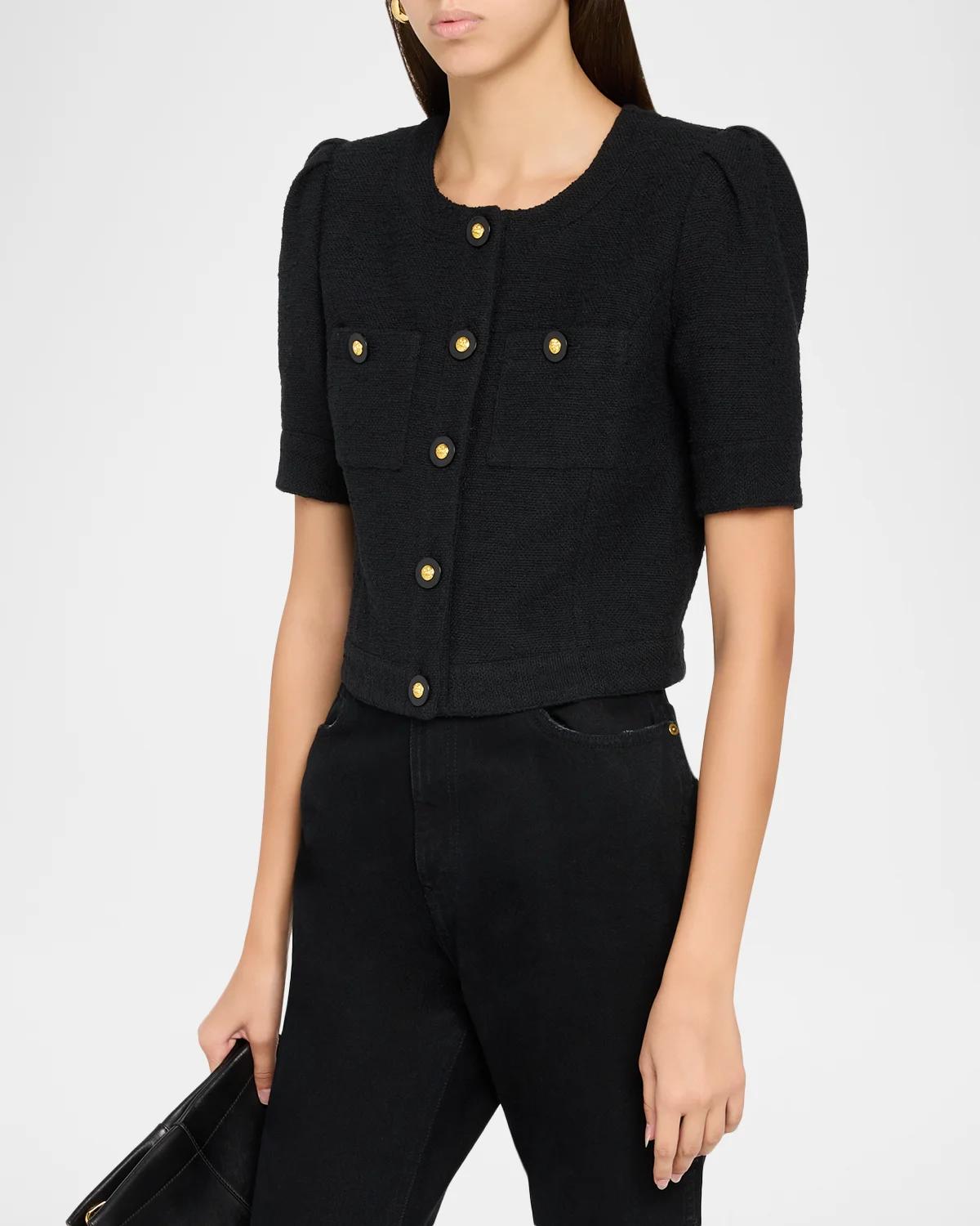 Allegra Tweed Short-Sleeve Top - thumbnail 4