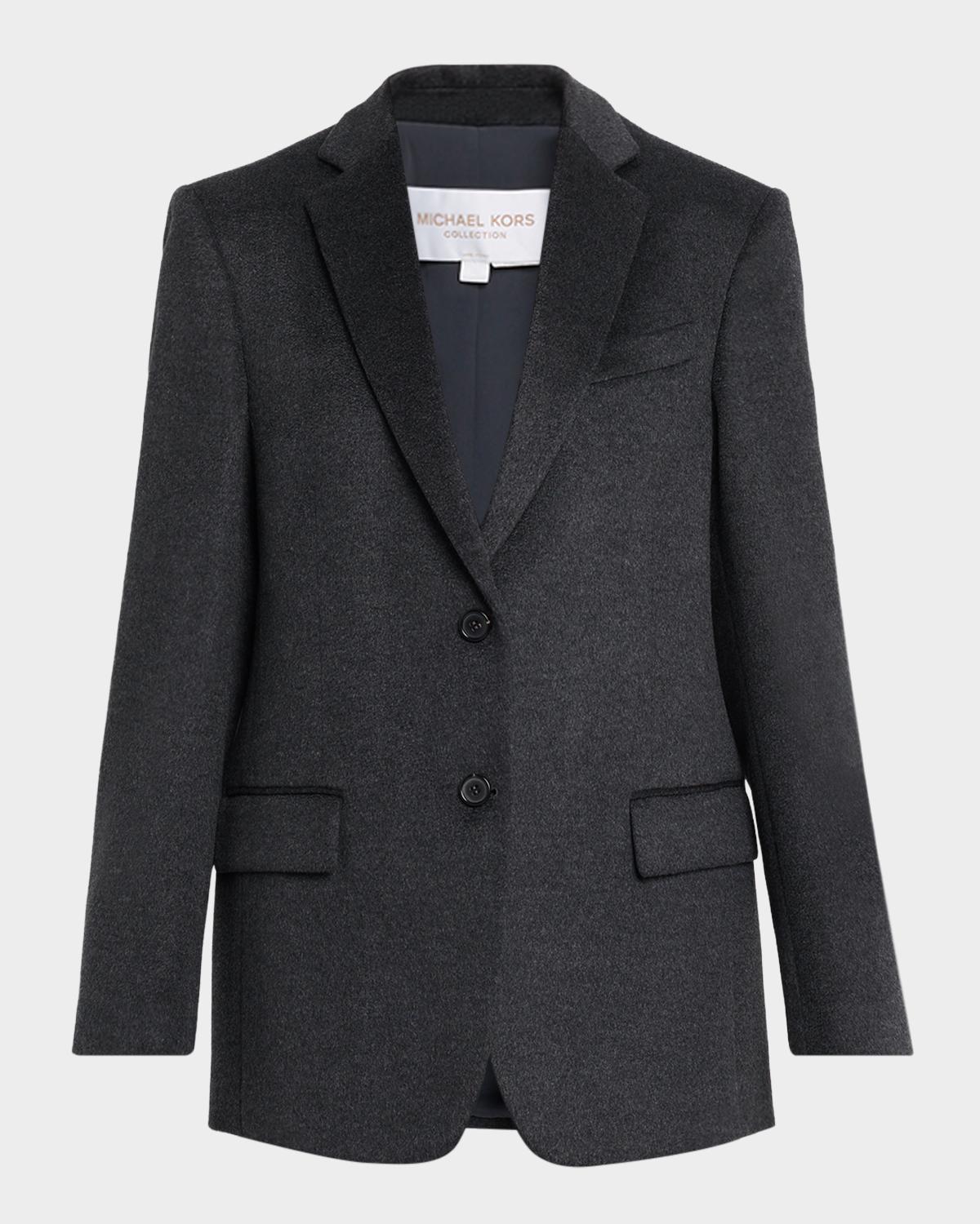 Nico Brushed Cashmere Single-Breasted Tailored Jacket