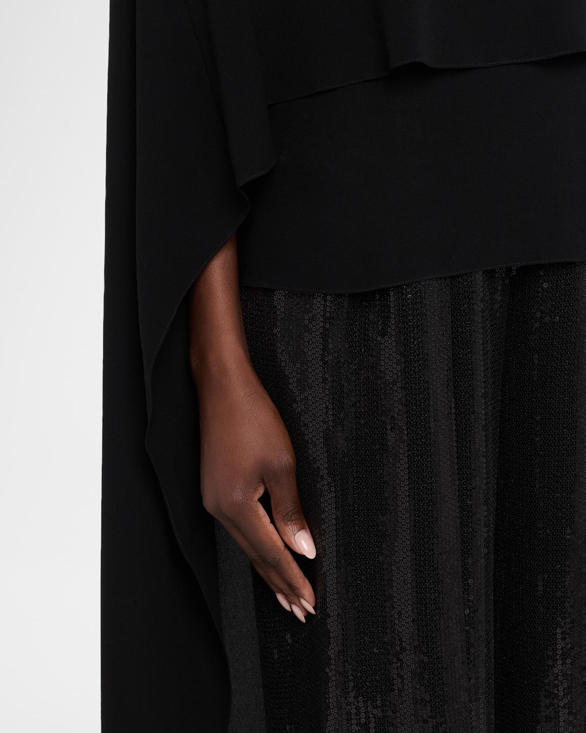 Silk Chiffon Streamer Capelet Blouse - thumbnail 5