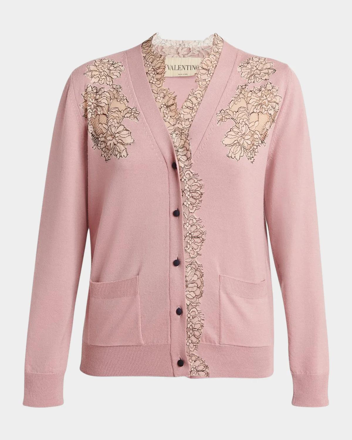 Scalloped Lace V-Neck Cardigan
