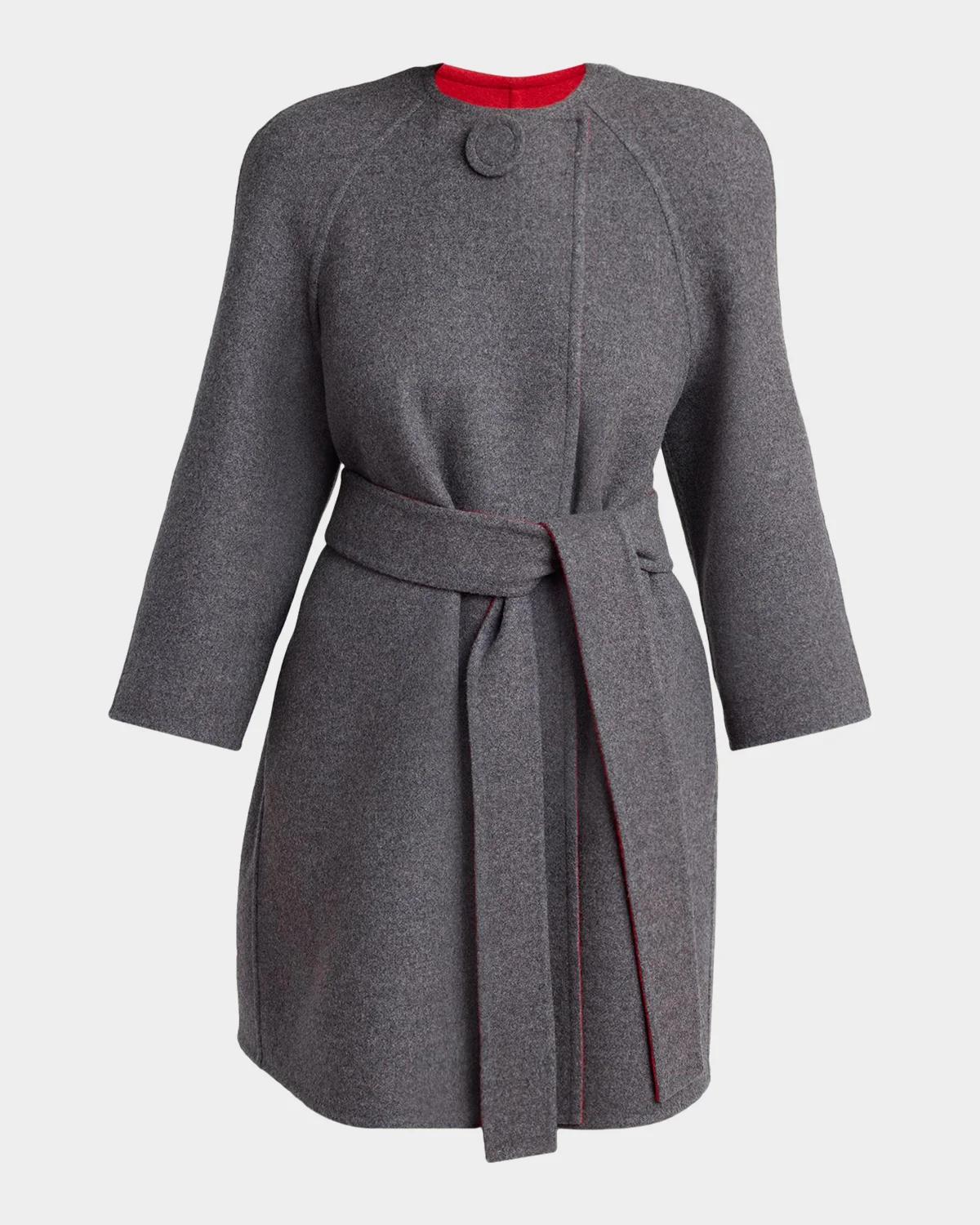 Belted Wool-Cashmere Wrap Coat