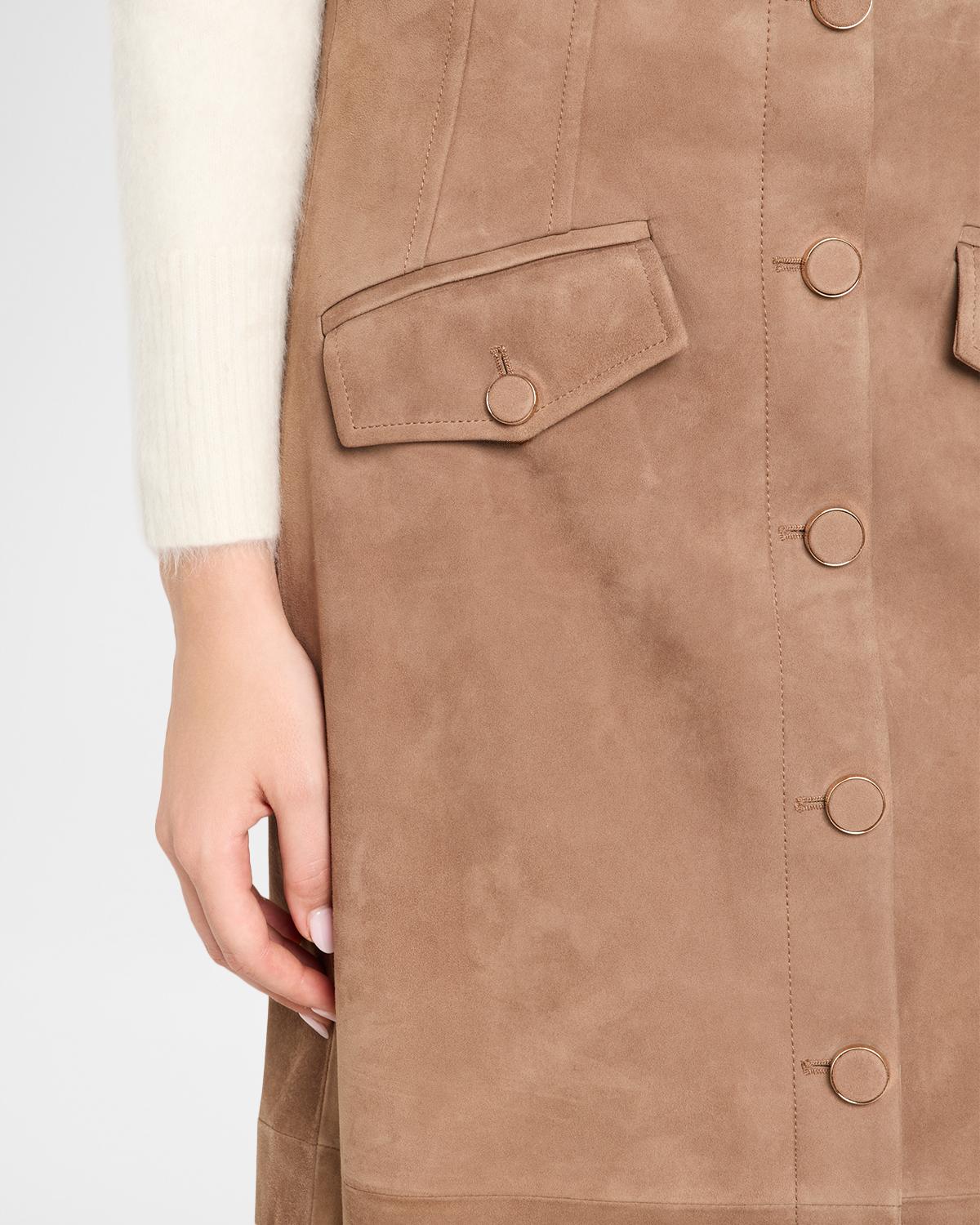 Callisian Suede Midi Skirt - thumbnail 5