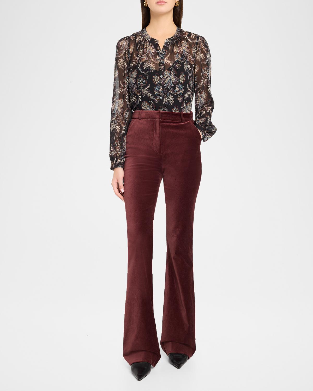 Gracie Velvet High-Rise Flare Pants - thumbnail 2