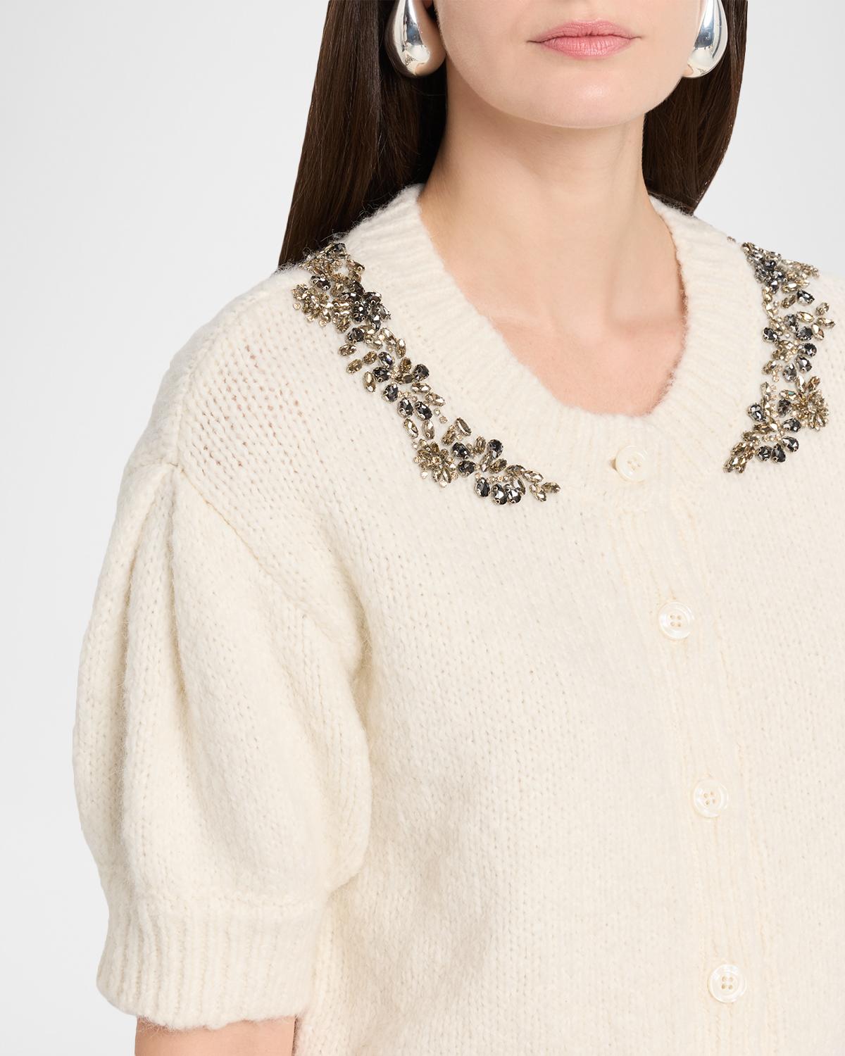 Millicent Crystal-Lace Alpaca-Blend Cardigan - thumbnail 5