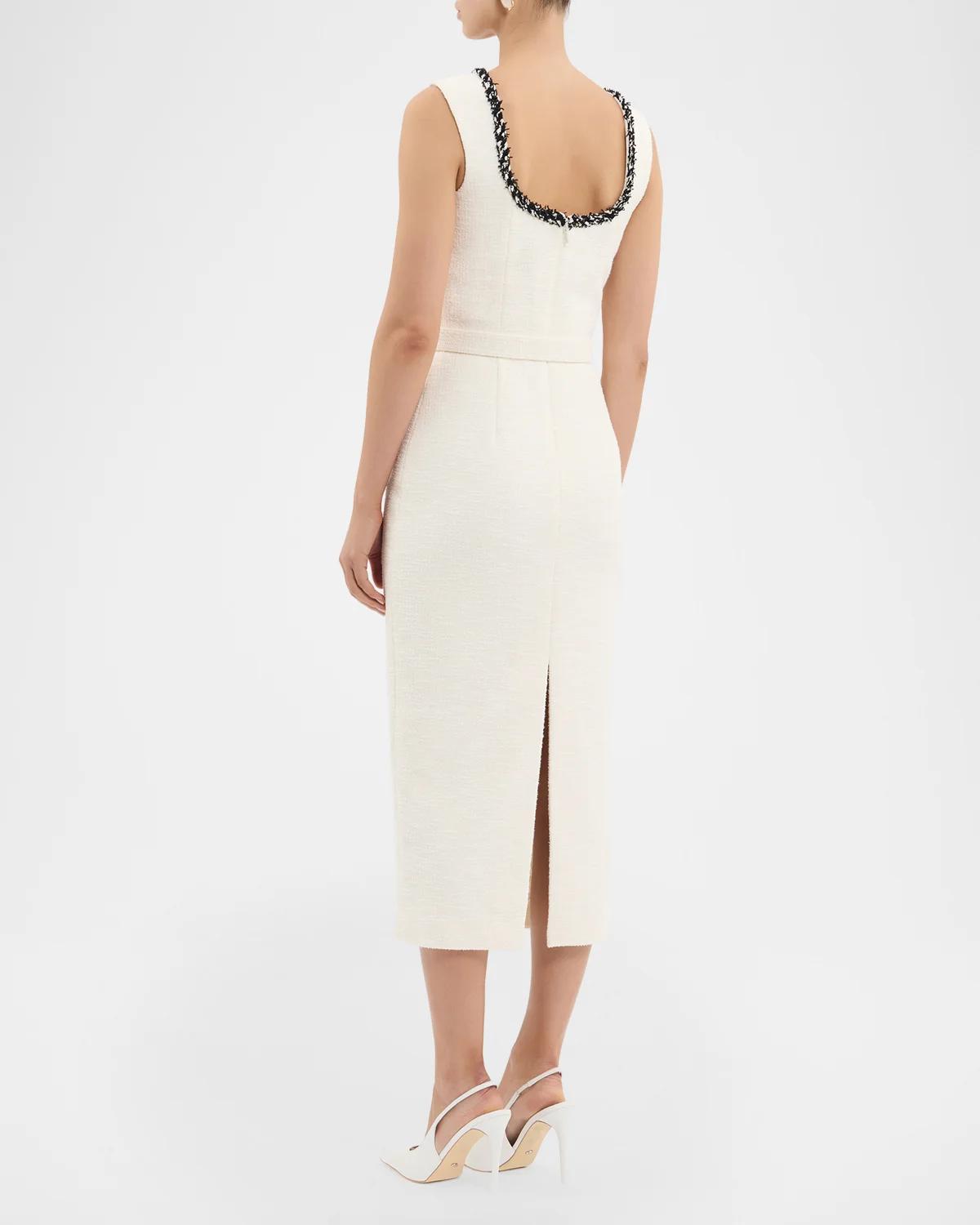 Jacquie Bonded Tweed Midi Dress - thumbnail 3