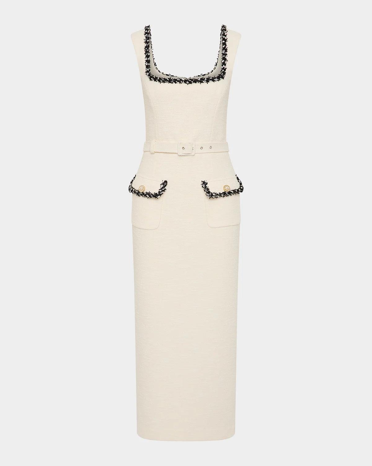 Jacquie Bonded Tweed Midi Dress