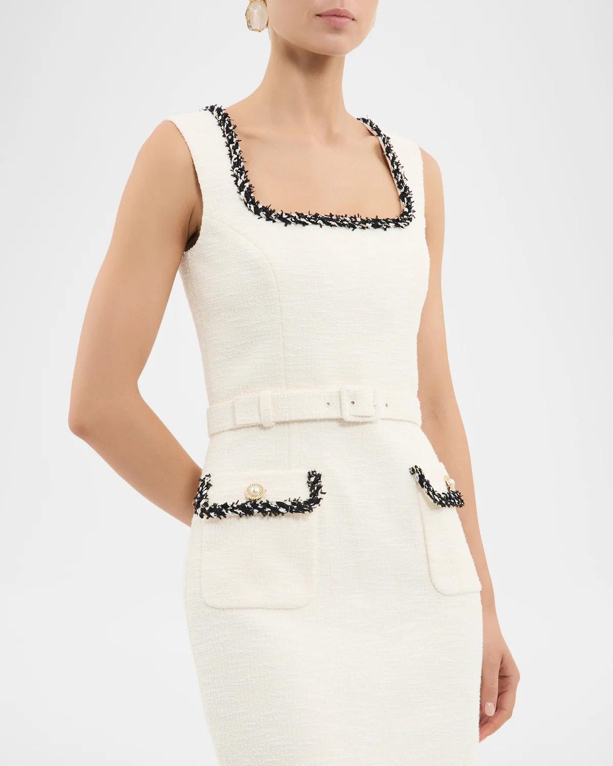 Jacquie Bonded Tweed Midi Dress - thumbnail 6