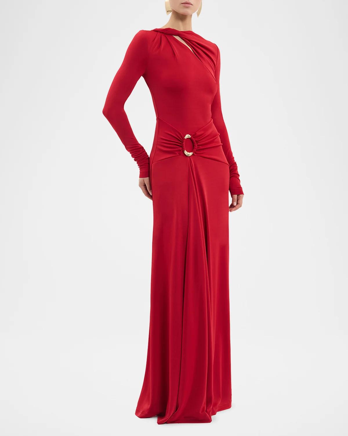 Draped Jersey Maxi Dress - thumbnail 4