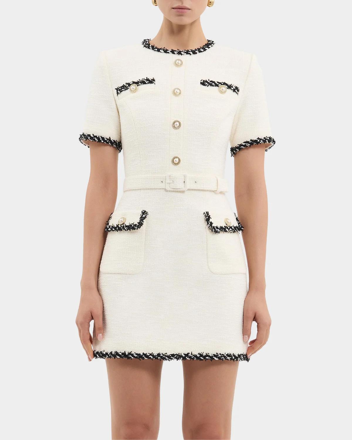 Jacquie Contrast-Trim Tweed Mini Dress - thumbnail 3
