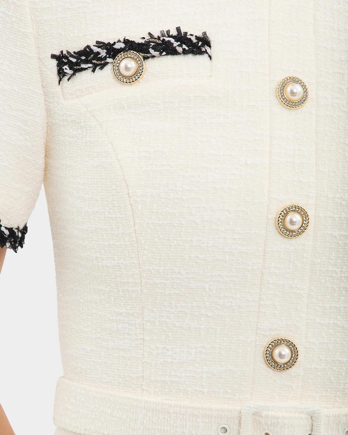 Jacquie Contrast-Trim Tweed Mini Dress - thumbnail 4