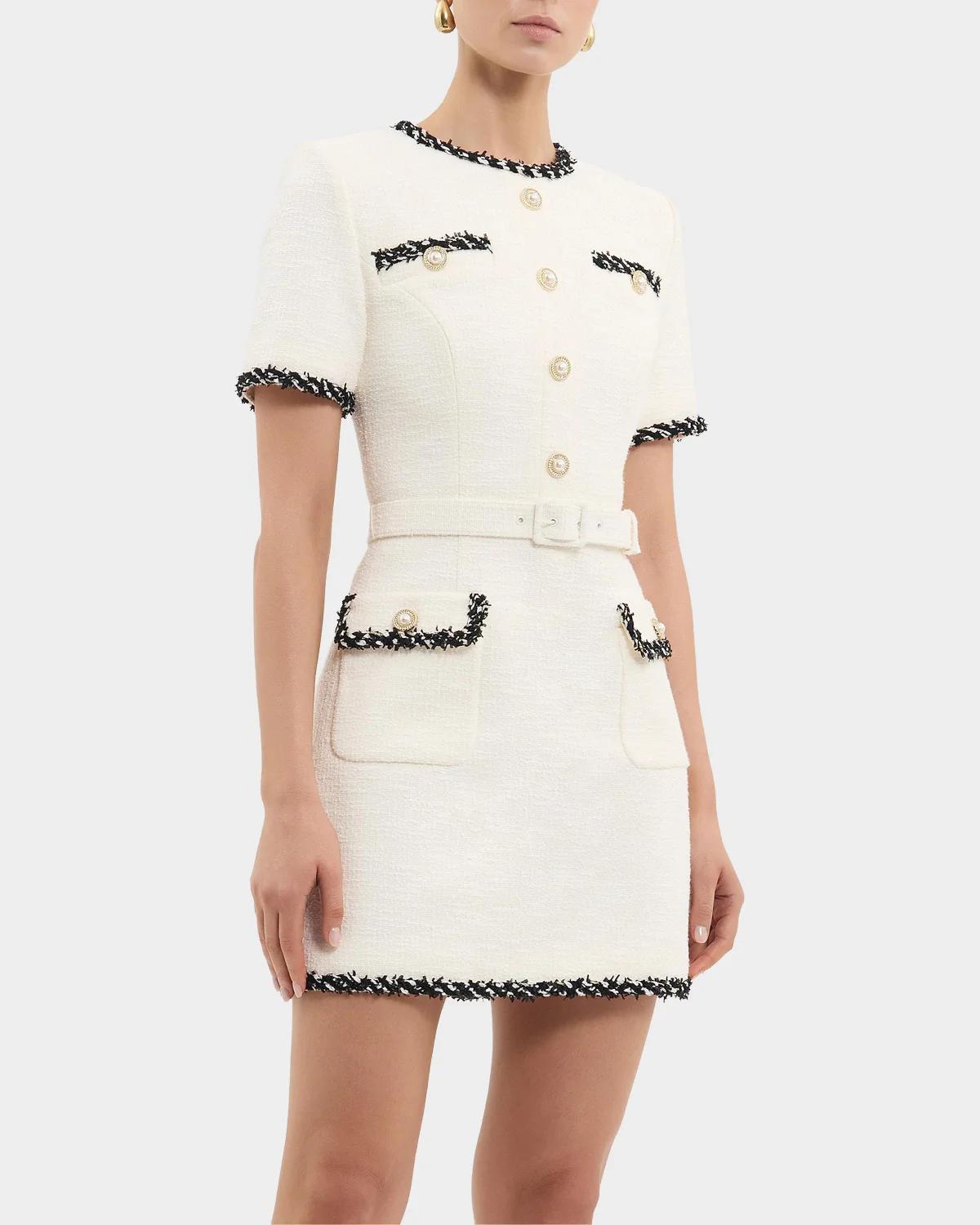 Jacquie Contrast-Trim Tweed Mini Dress - thumbnail 5