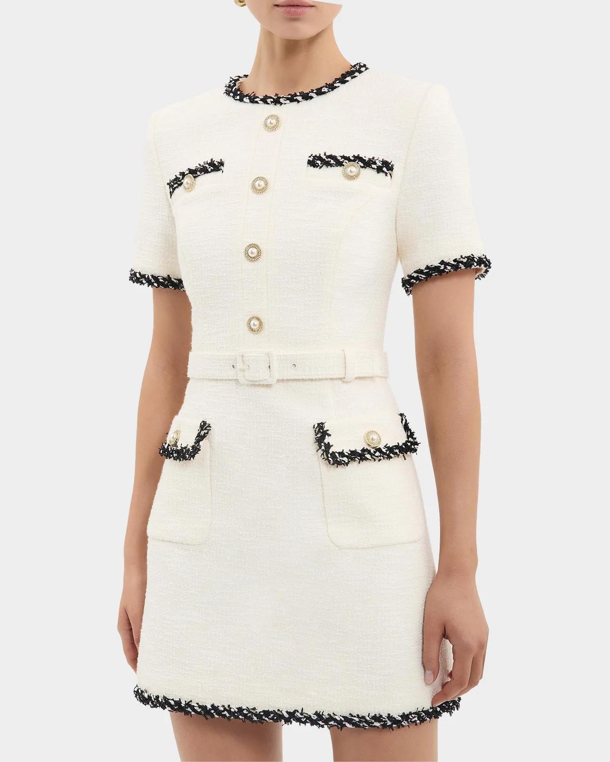 Jacquie Contrast-Trim Tweed Mini Dress - thumbnail 6