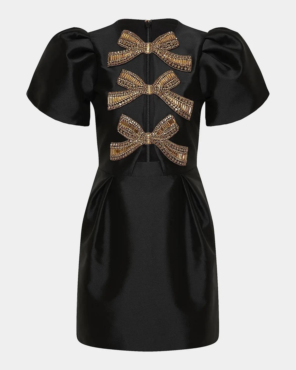 Venus Cutout Bow-Embellished Mini Dress