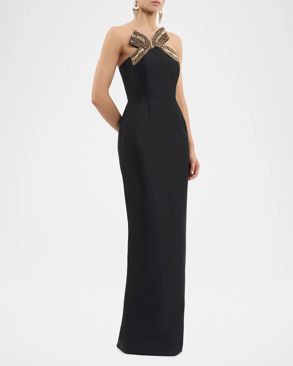 Venus Strapless Bow-Embellished Column Gown - thumbnail 5