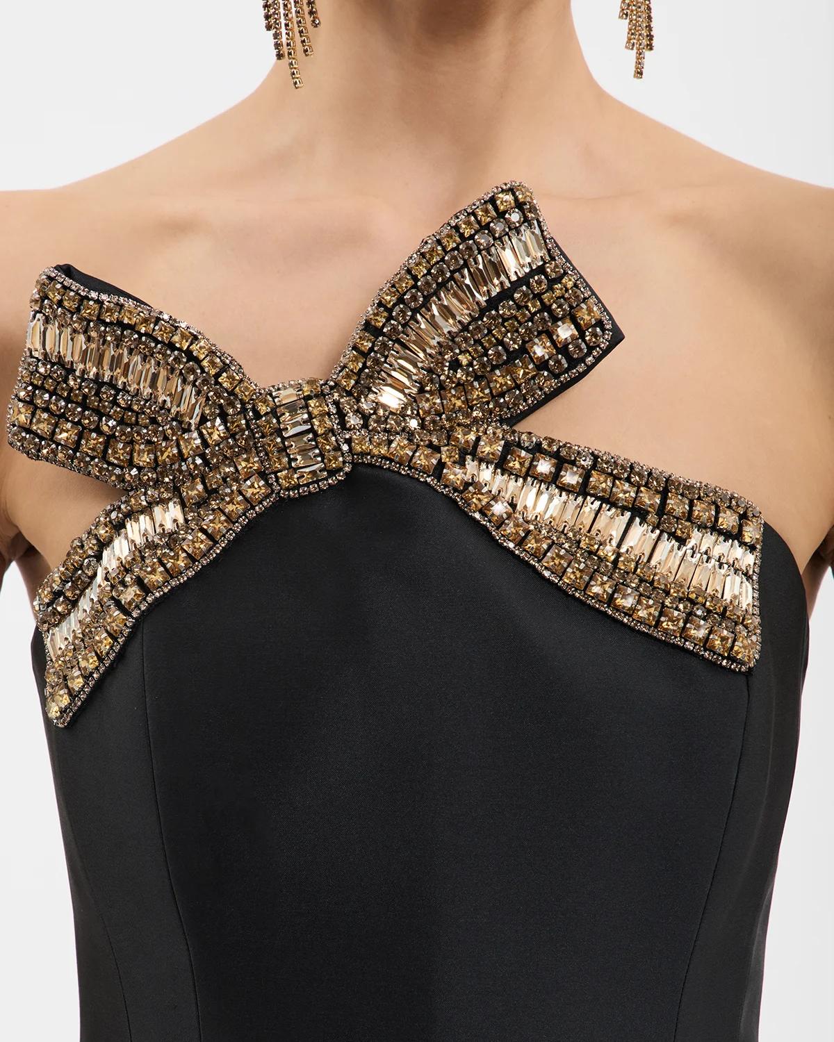 Venus Strapless Bow-Embellished Column Gown - thumbnail 6
