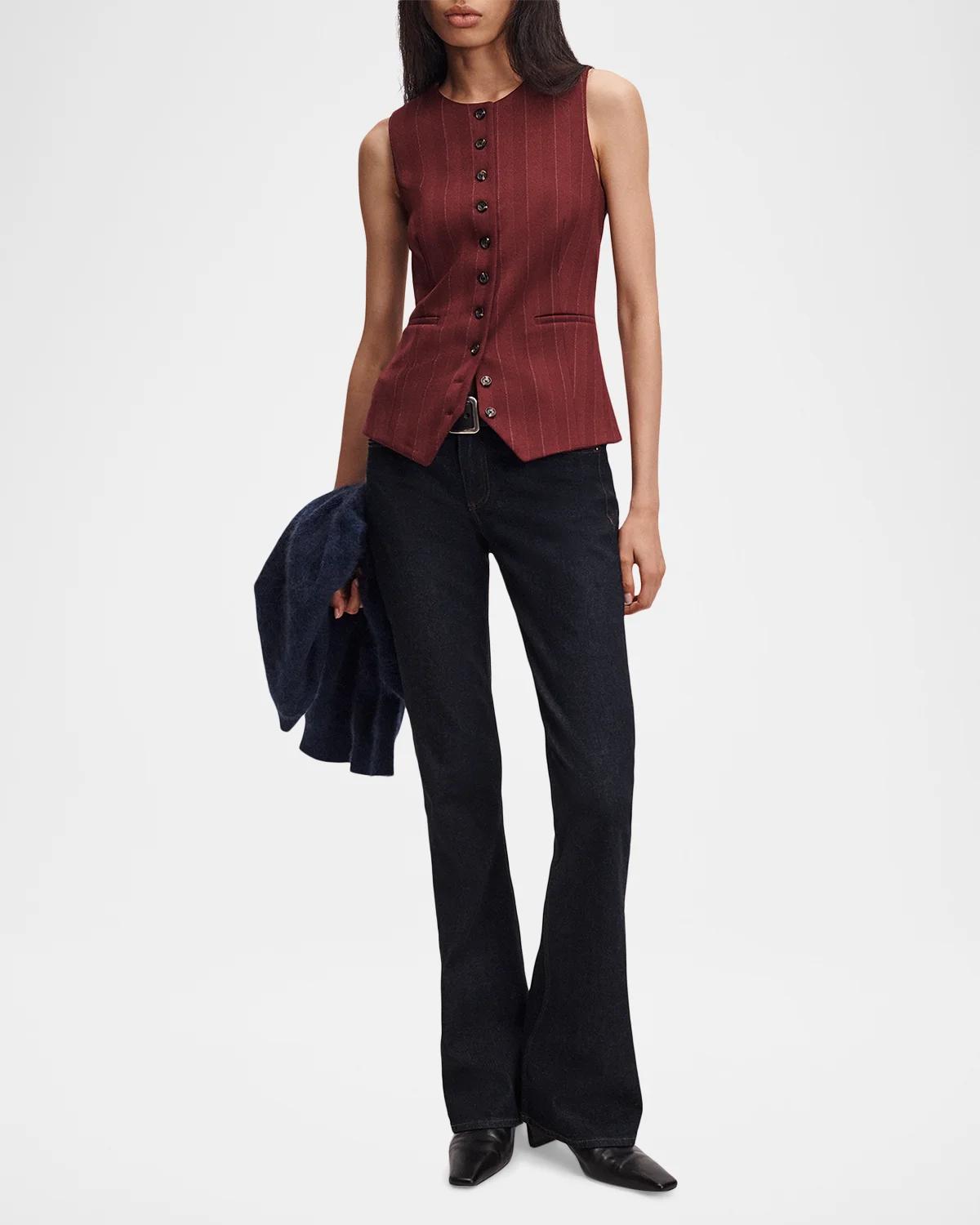 Irina Striped Ponte-Jacquard Vest - thumbnail 2