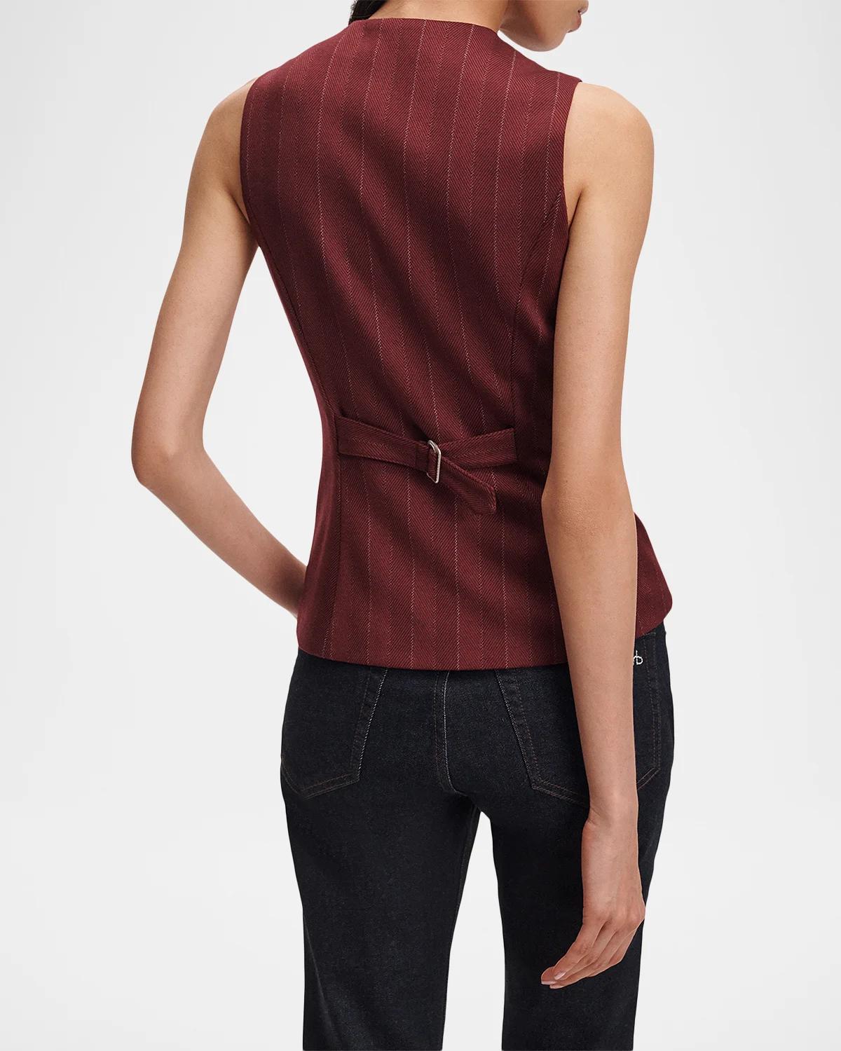 Irina Striped Ponte-Jacquard Vest - thumbnail 3