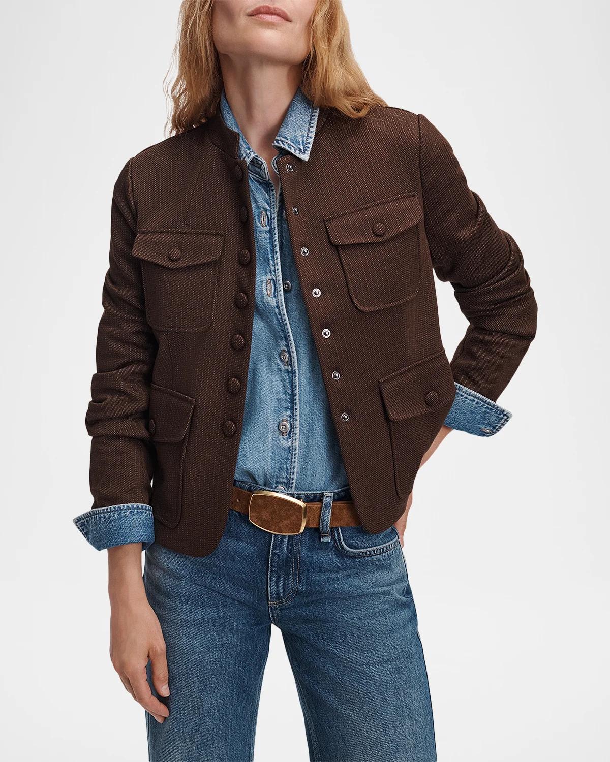 Mercer Printed Ponte Jacquard Blazer - thumbnail 4