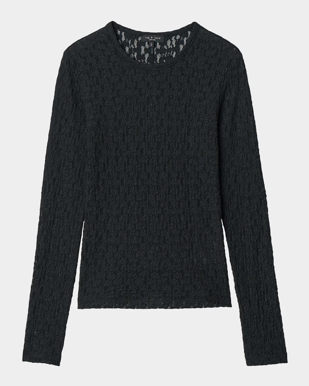 Bardot Lace Long-Sleeve Top