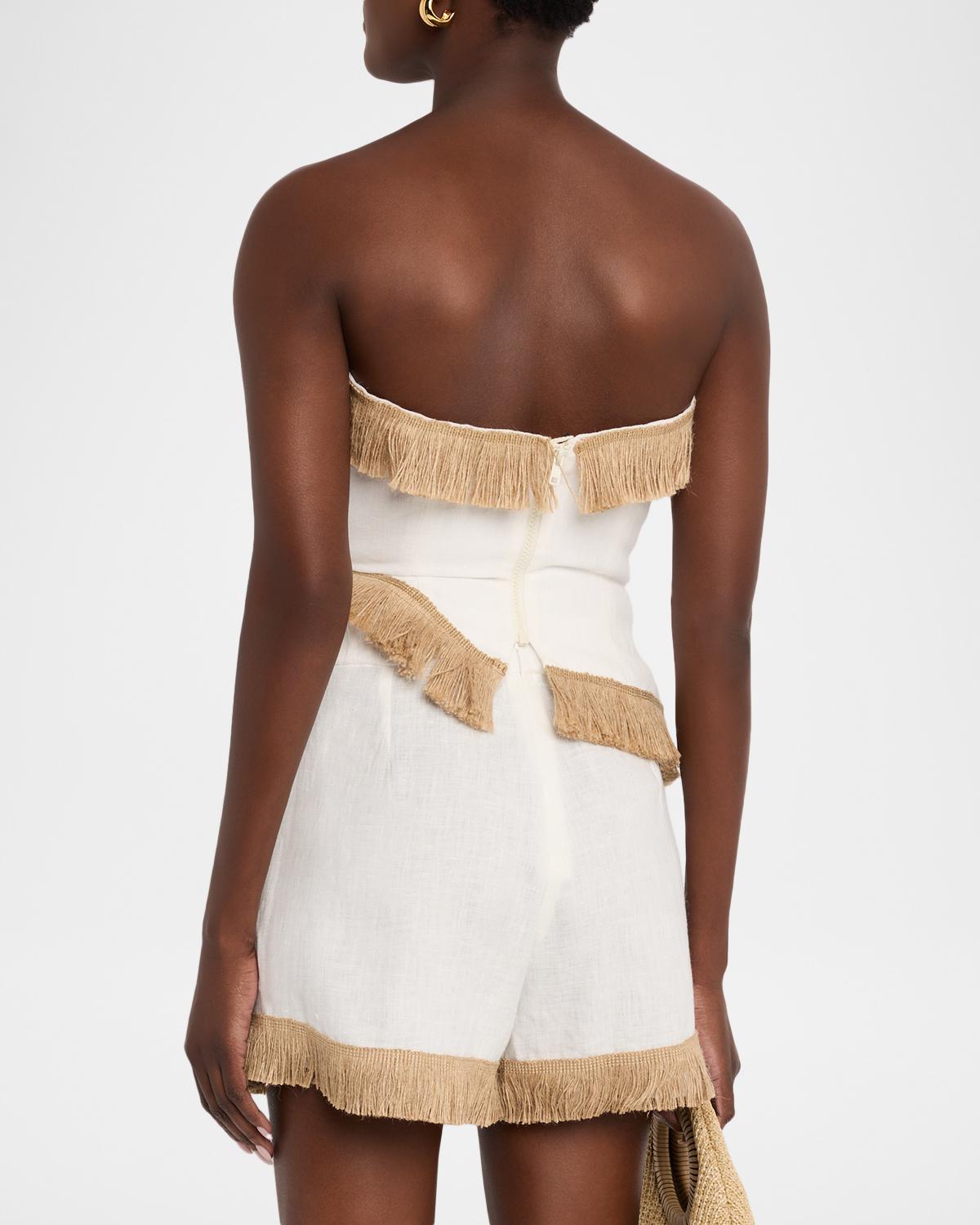 Morgan Strapless Fringe-Trim Top - thumbnail 3