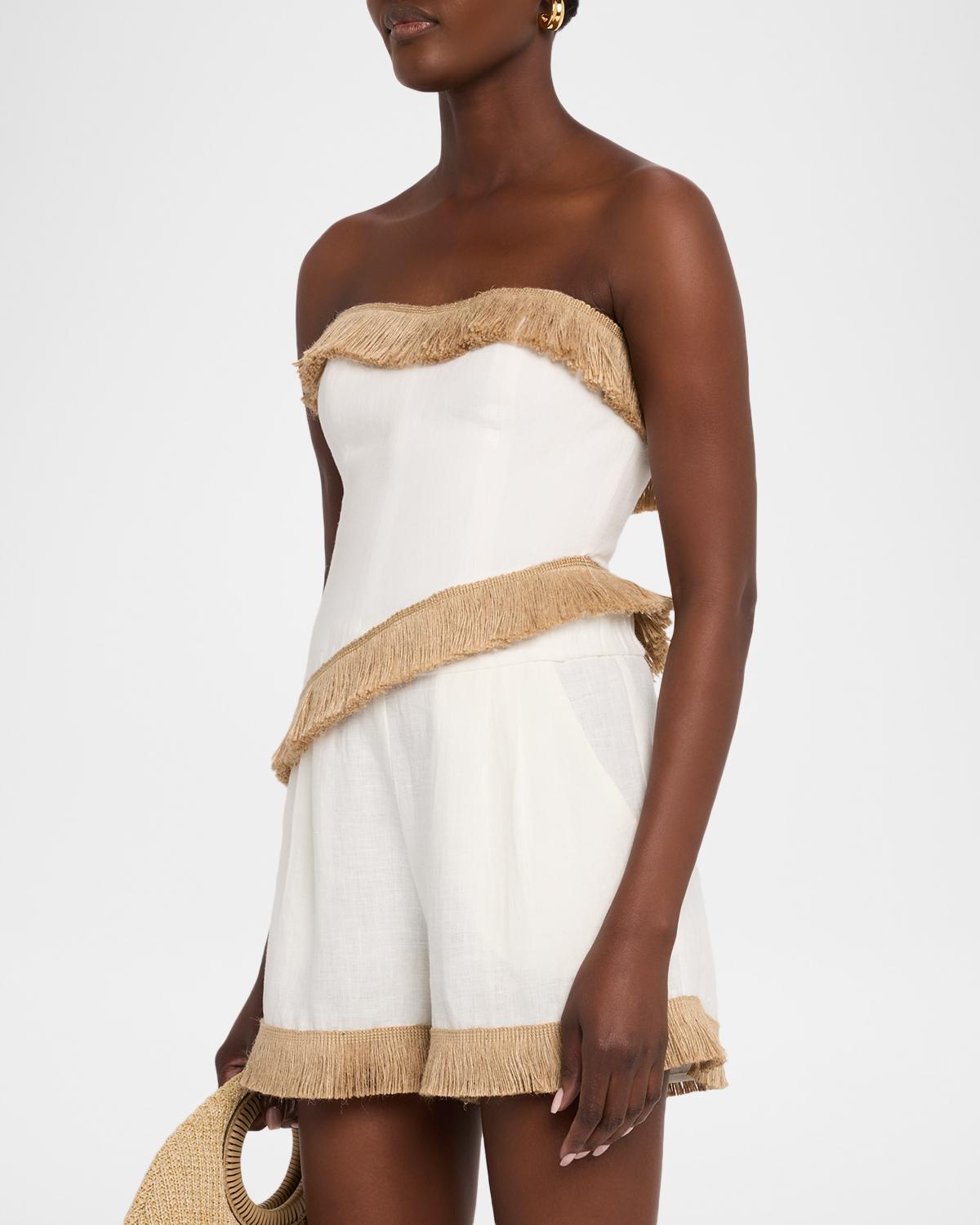 Morgan Strapless Fringe-Trim Top - thumbnail 4