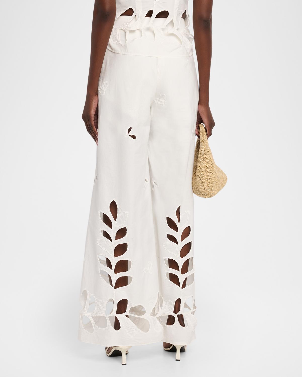 Hartley Eyelet Embroidered Wide-Leg Pants - thumbnail 3