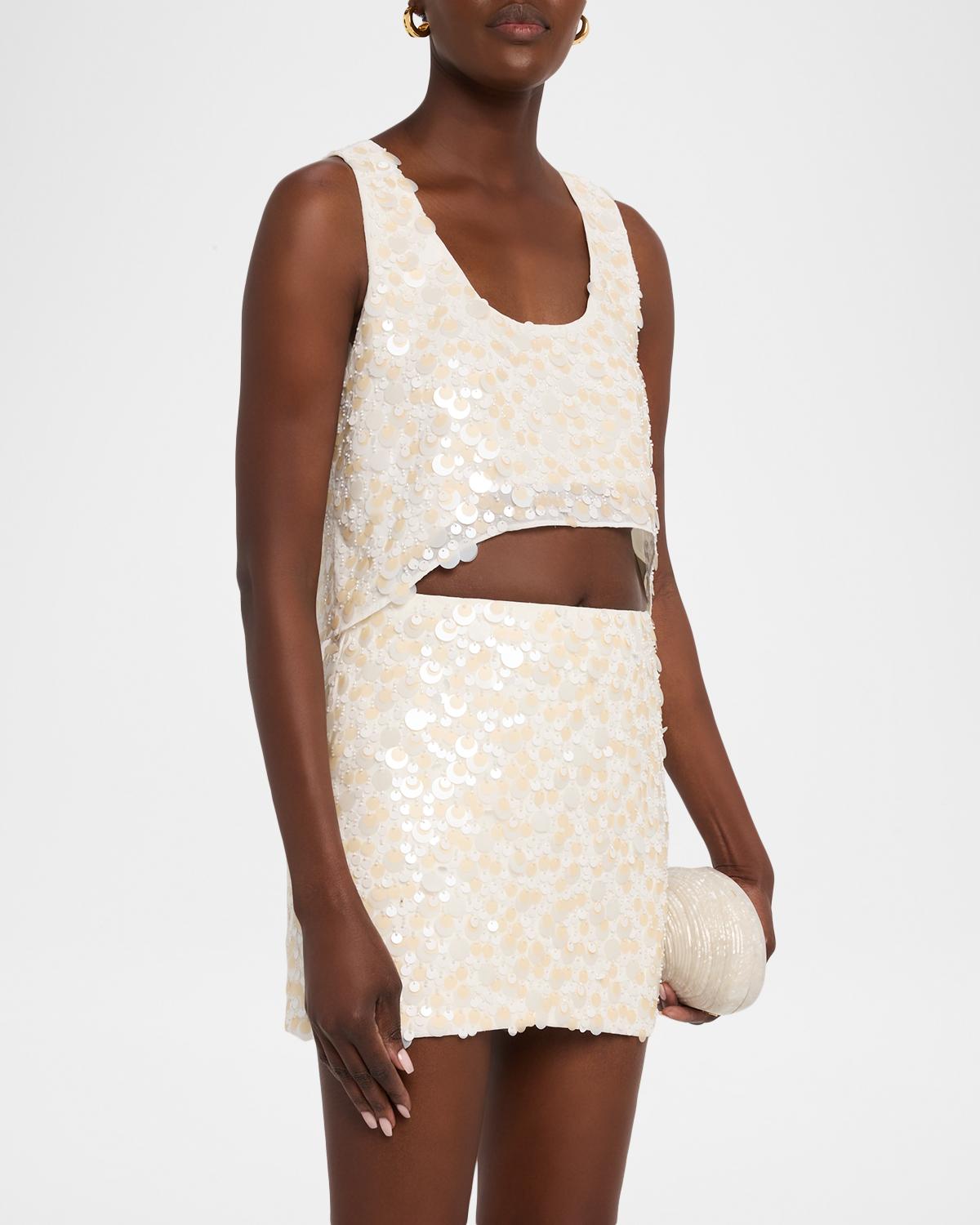 Juliet Sequined Crop Top - thumbnail 4