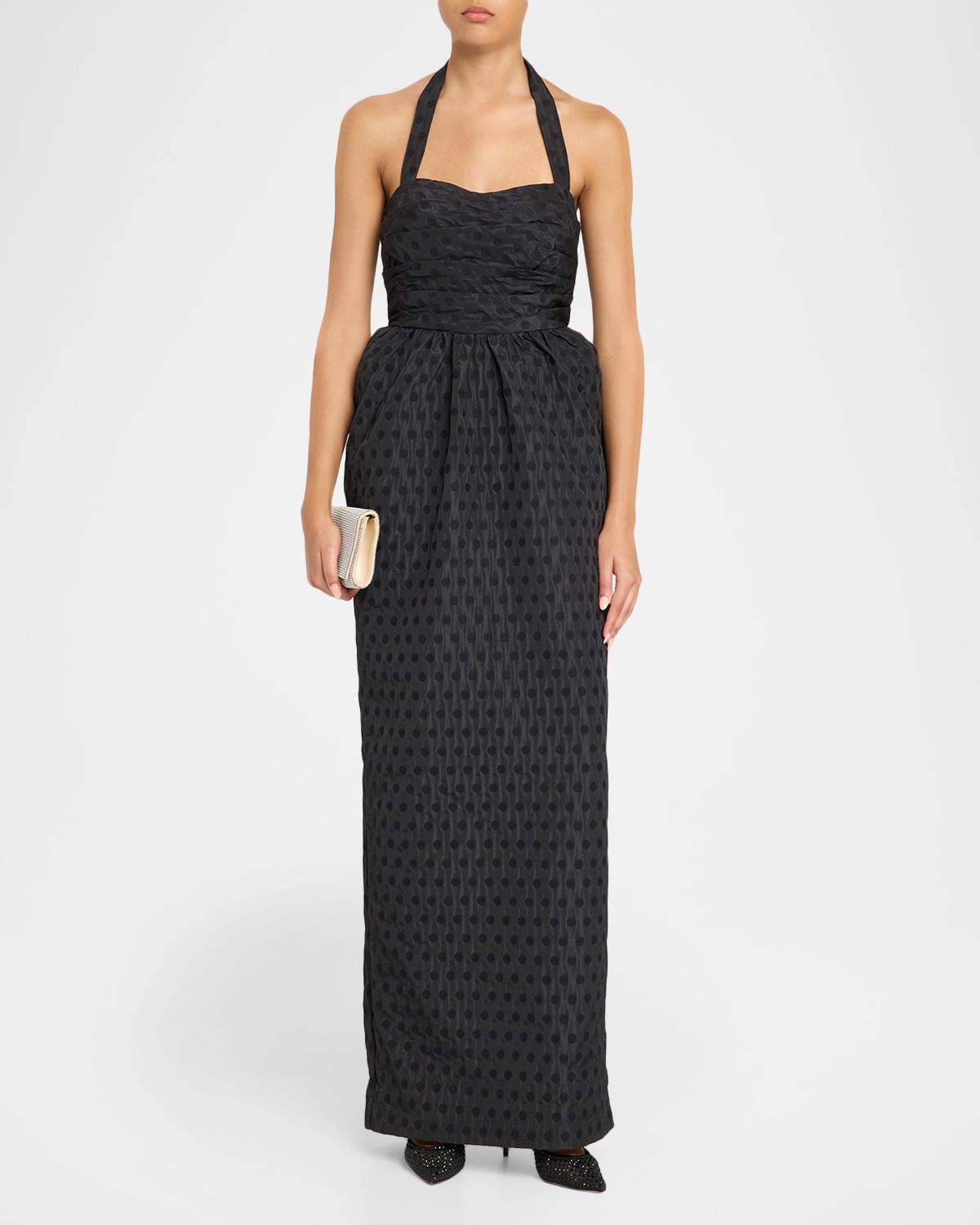 Janelle Polka Dot Column Gown - thumbnail 2