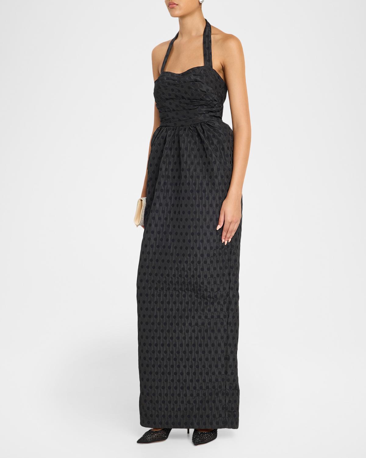 Janelle Polka Dot Column Gown - thumbnail 4