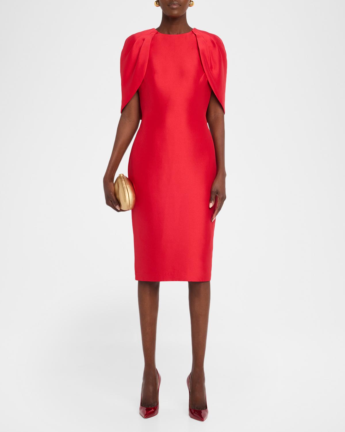 Cape-Sleeve Bodycon Midi Dress - thumbnail 7