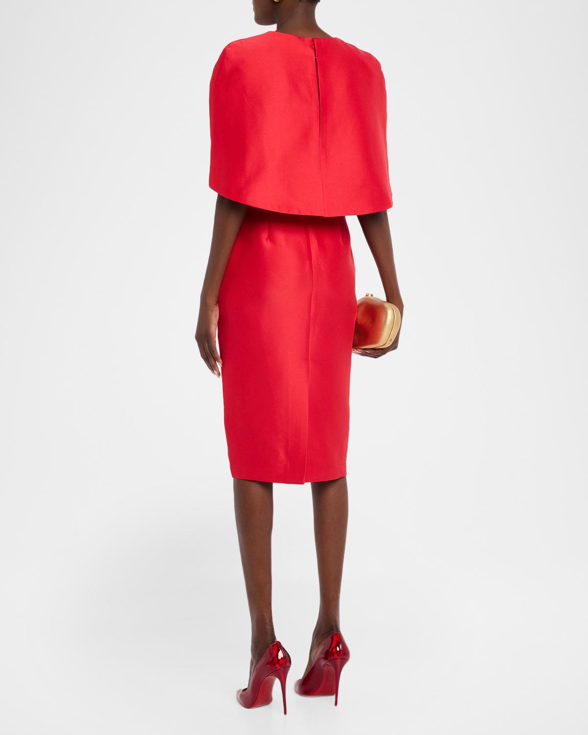 Cape-Sleeve Bodycon Midi Dress - thumbnail 8