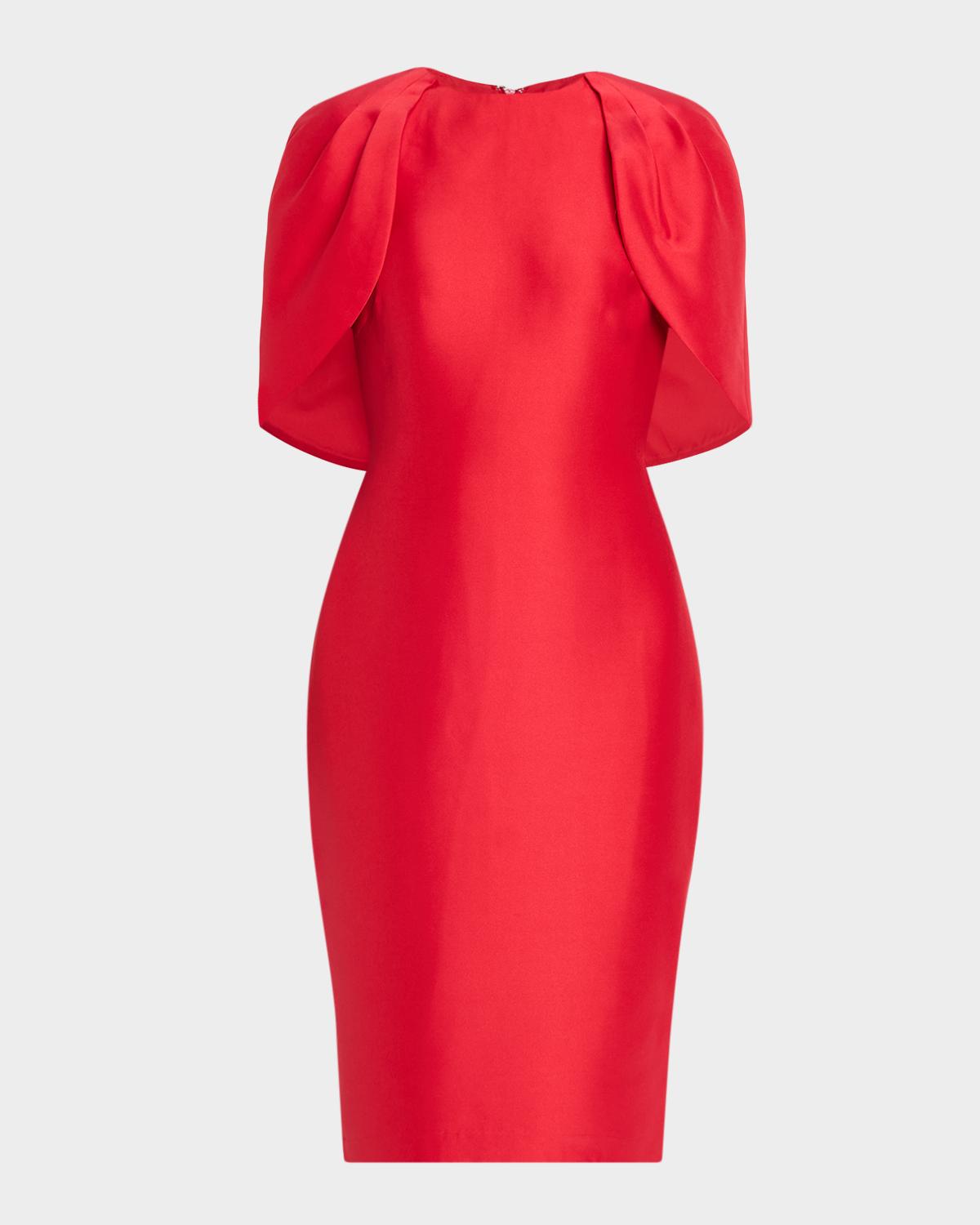 Cape-Sleeve Bodycon Midi Dress - thumbnail 6