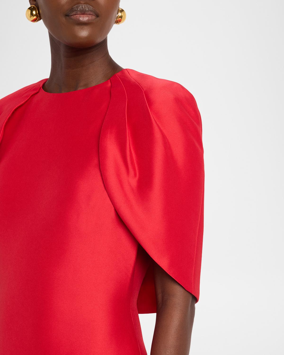 Cape-Sleeve Bodycon Midi Dress - thumbnail 10