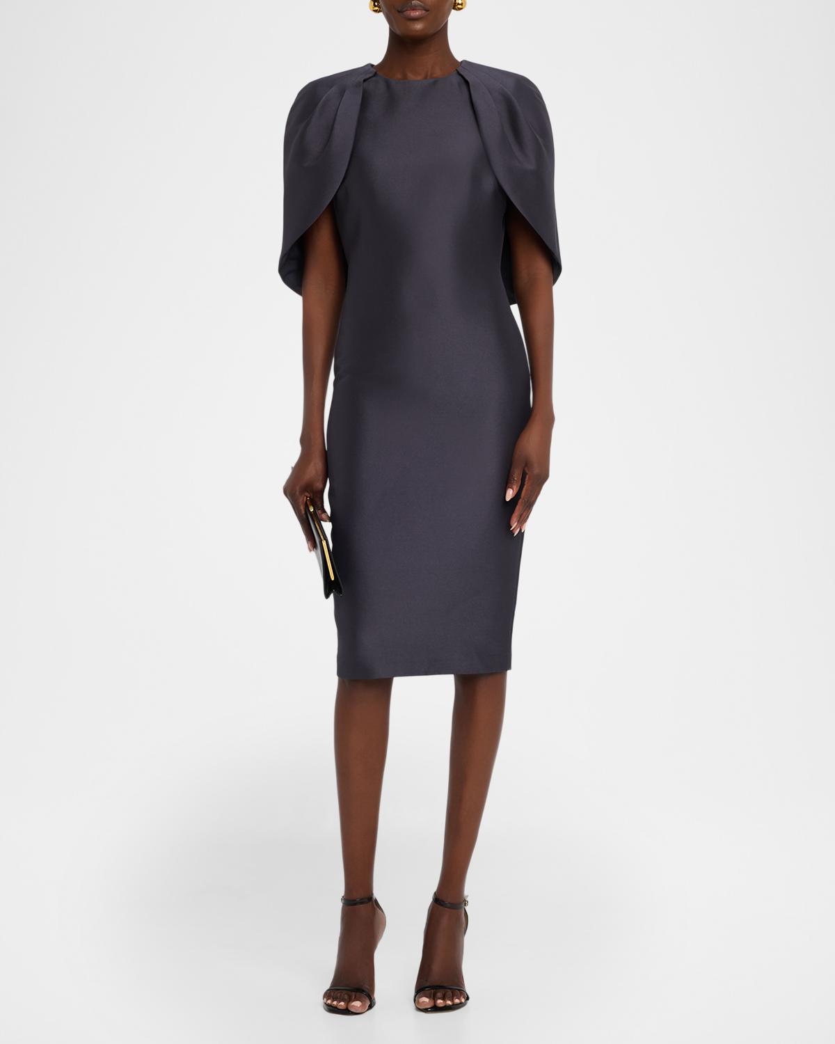 Cape-Sleeve Bodycon Midi Dress - thumbnail 2