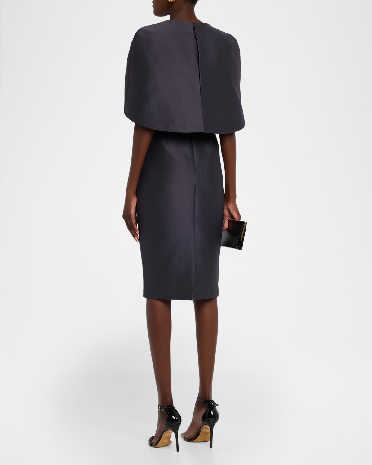 Cape-Sleeve Bodycon Midi Dress - thumbnail 3