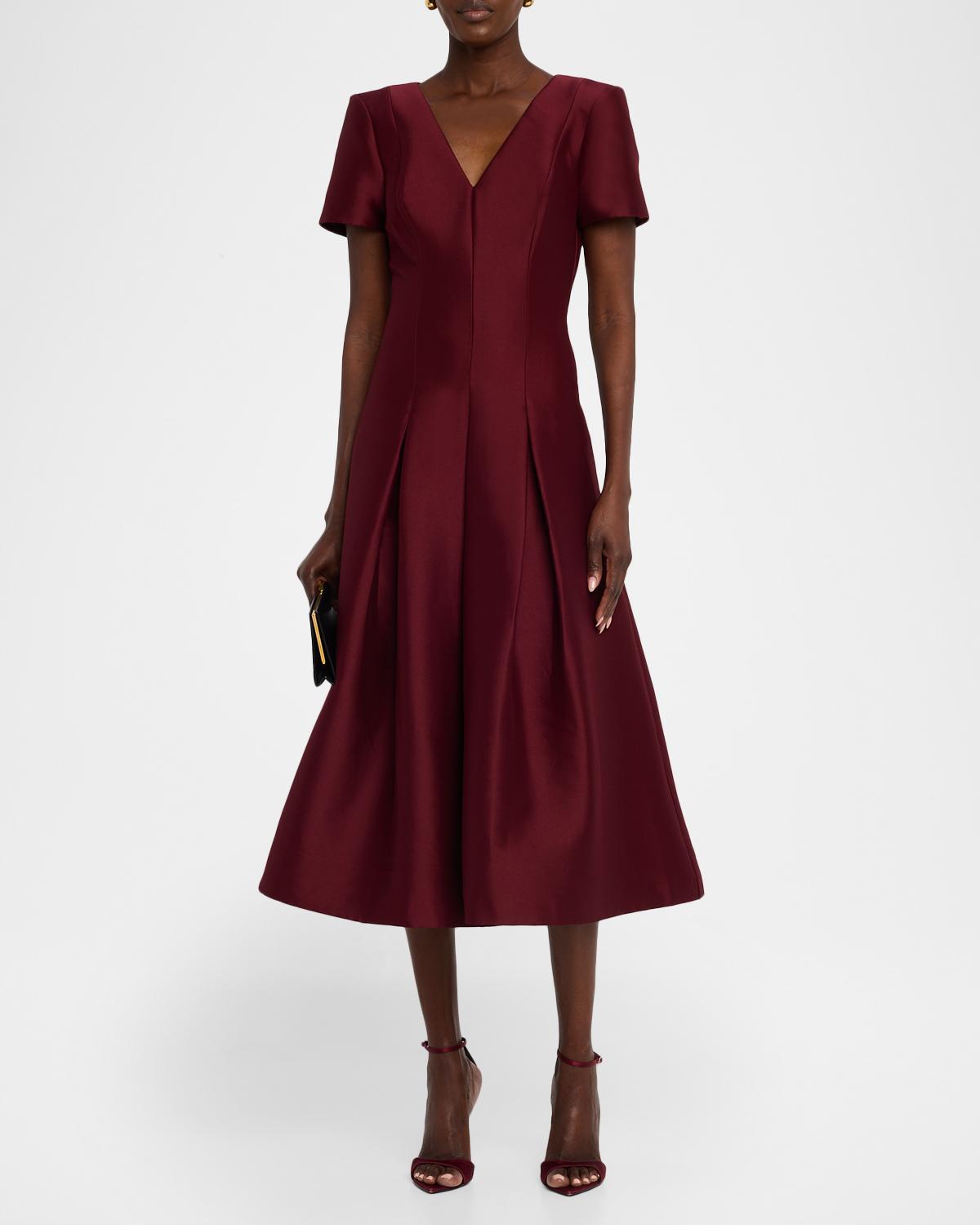Pleated A-Line Midi Dress - thumbnail 2