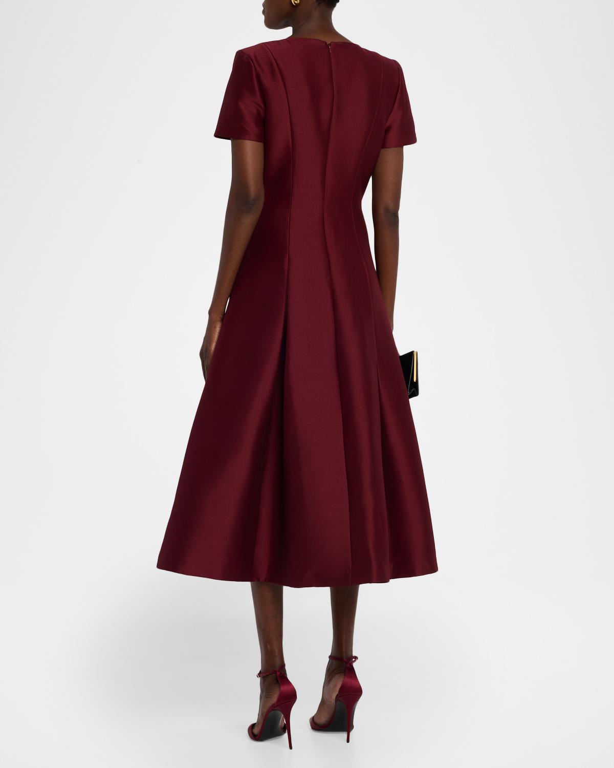 Pleated A-Line Midi Dress - thumbnail 3