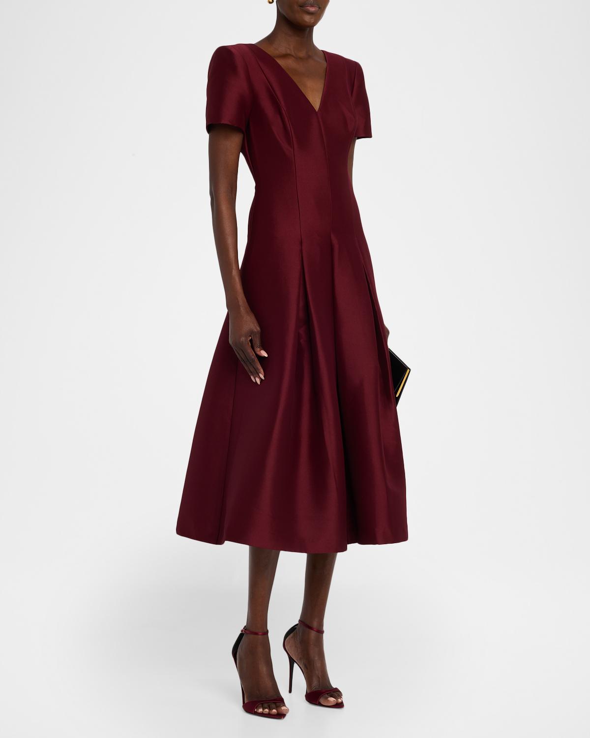 Pleated A-Line Midi Dress - thumbnail 4