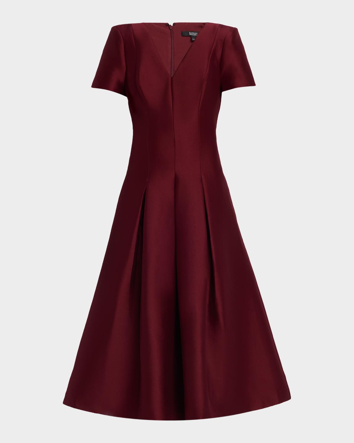 Pleated A-Line Midi Dress