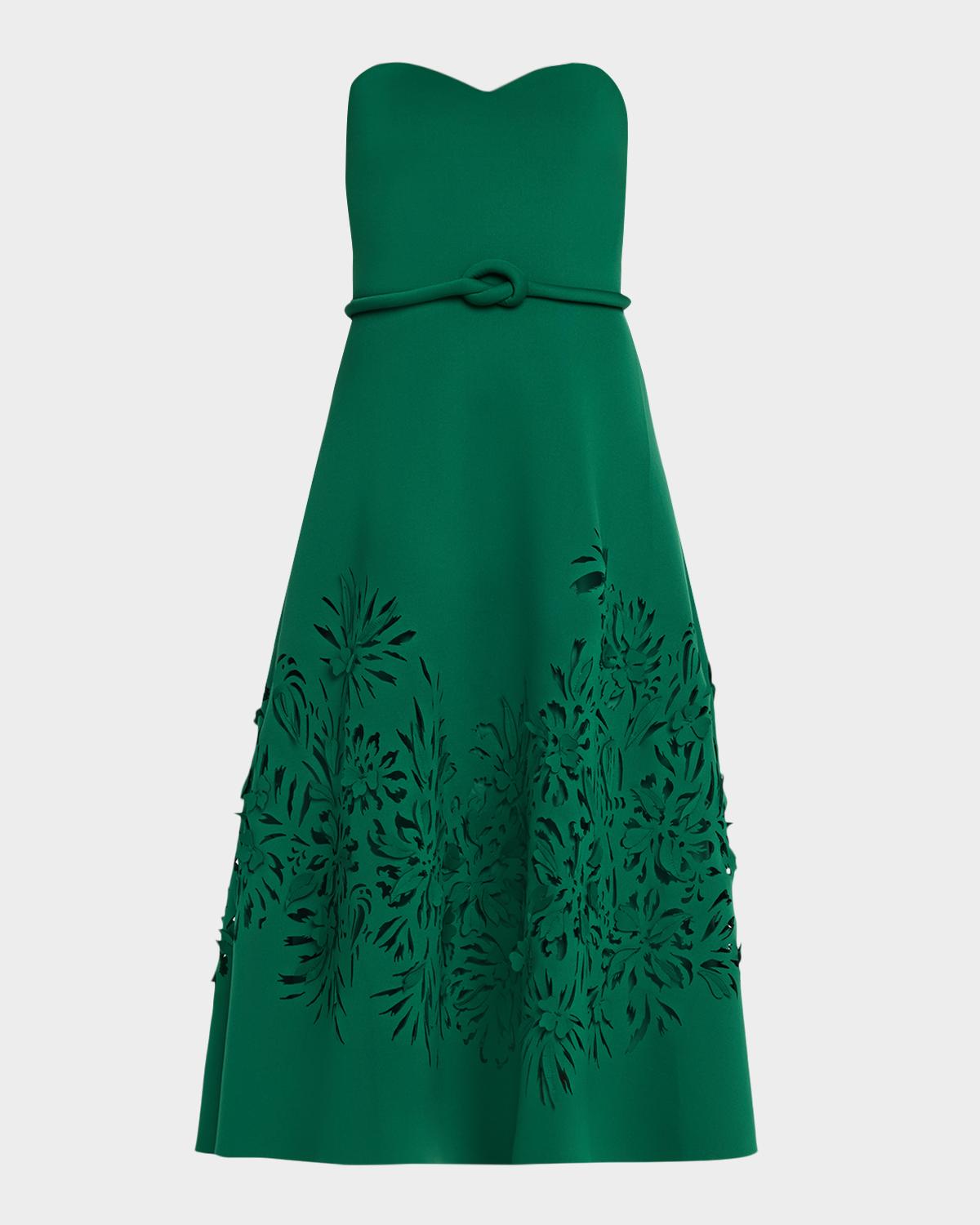 Cutout Strapless Sweetheart Midi Dress