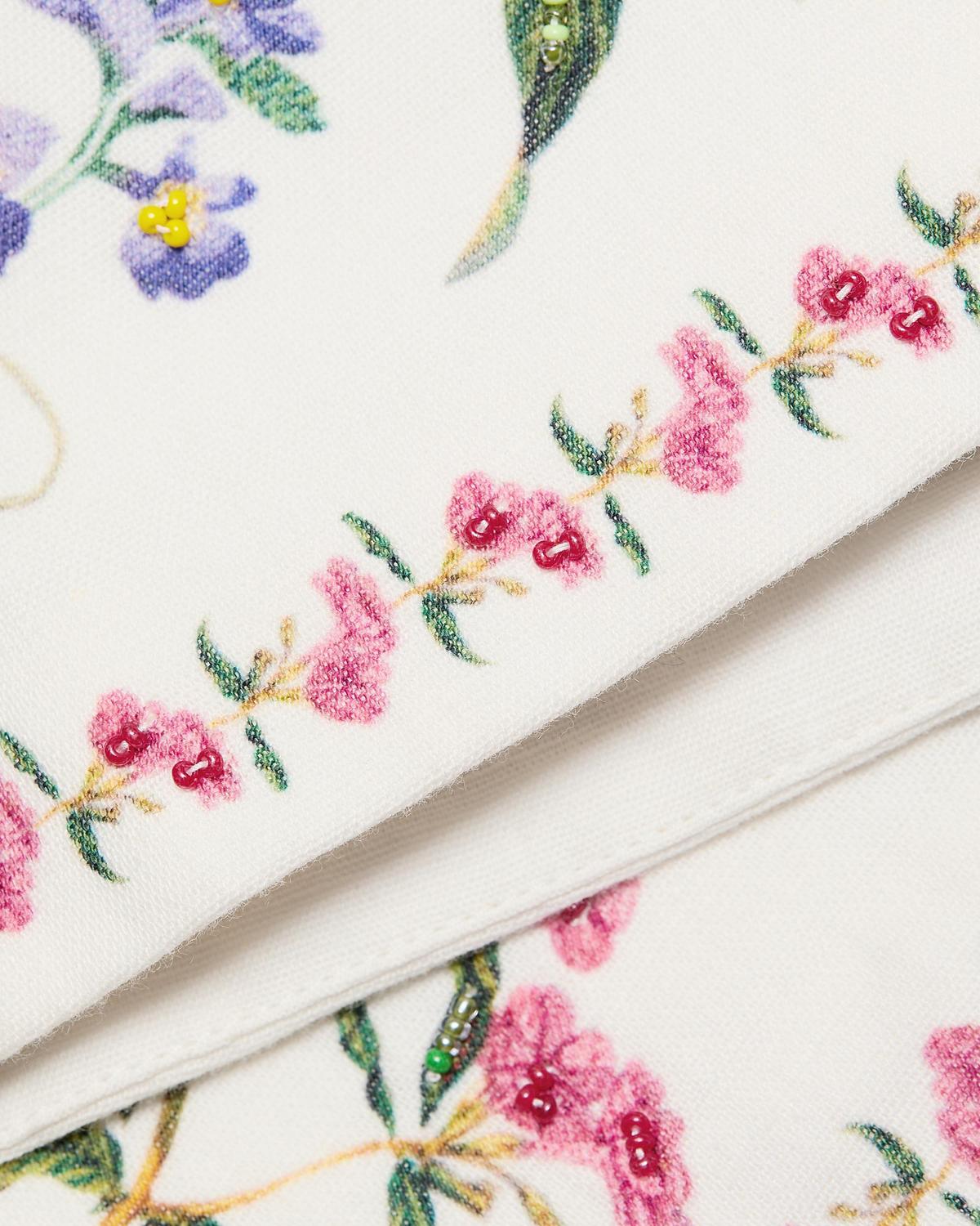 Floral Embellished Linen-Cotton Bustier Top - thumbnail 5