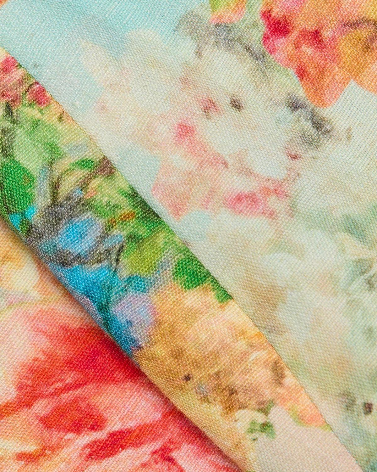 Floral Linen-Cotton Crop Top - thumbnail 5