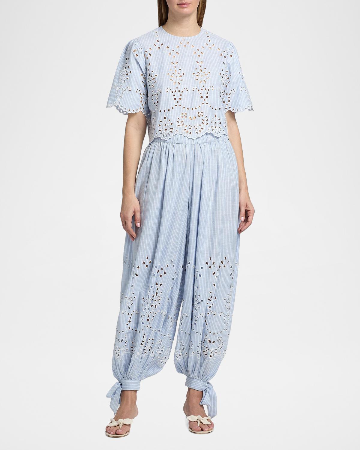 Eyelet Cotton-Blend Top - thumbnail 2