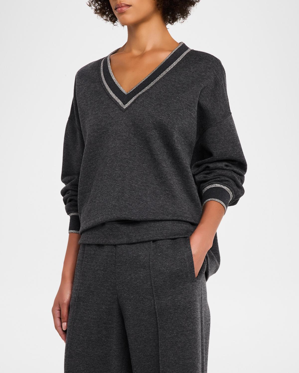 Cashmere-Cotton V-Neck Sweater - thumbnail 4