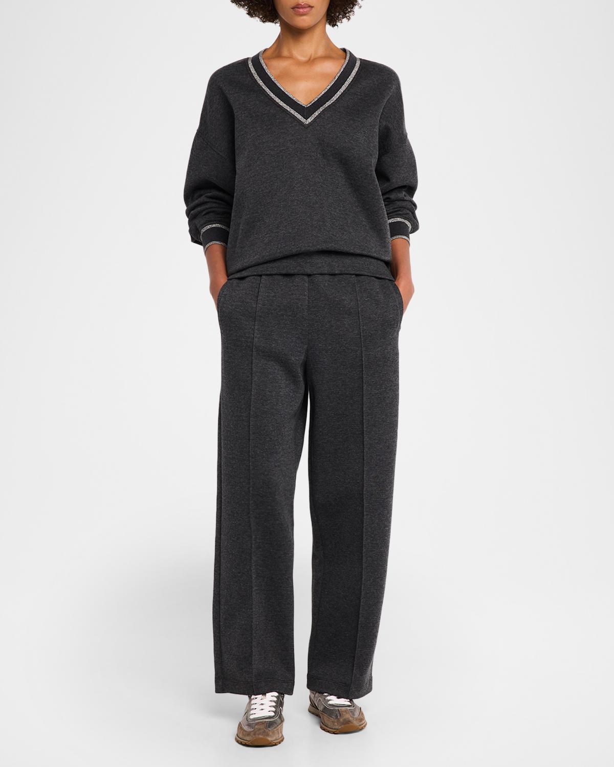 Techno Cashmere-Cotton Straight-Leg Track Pants - thumbnail 2