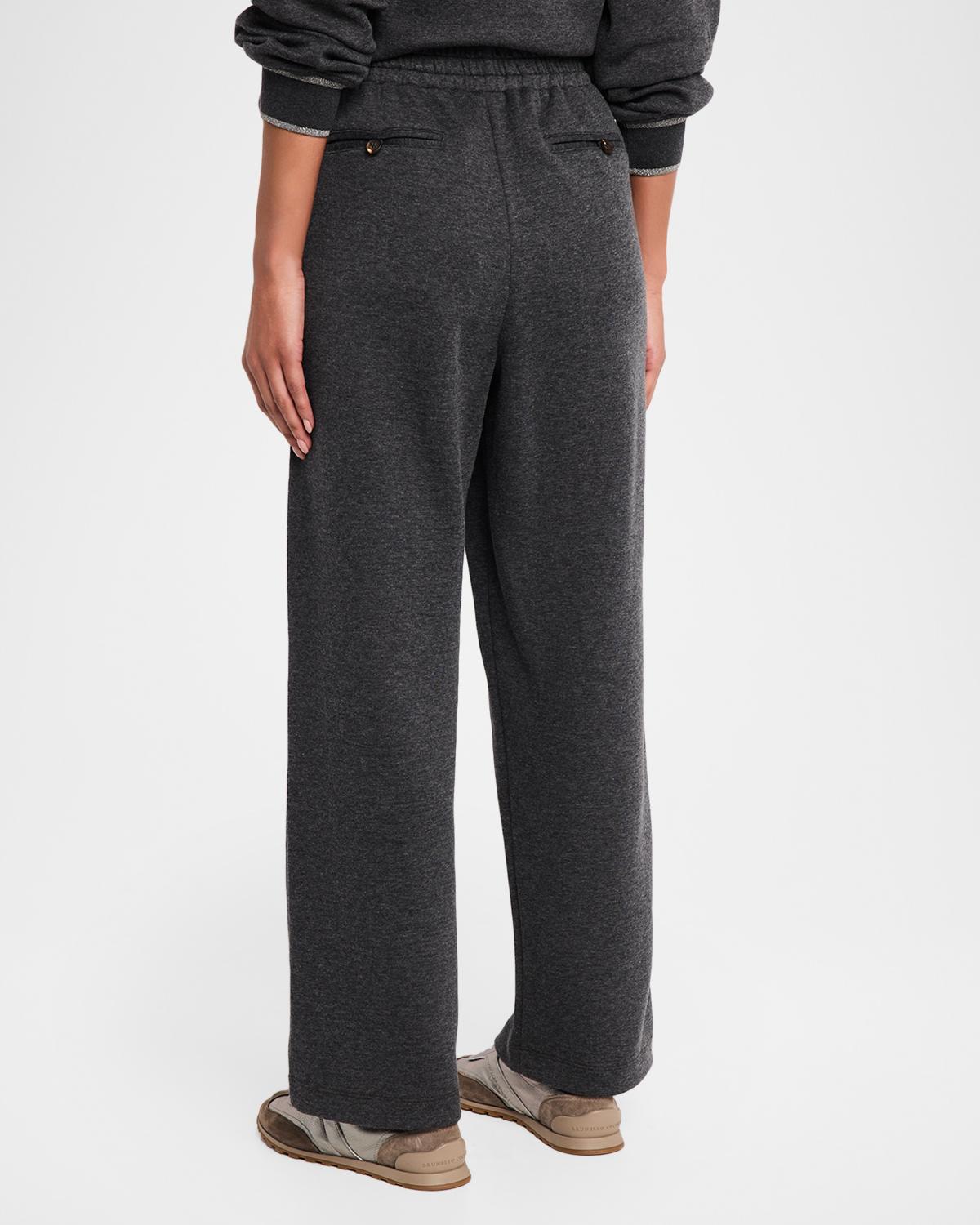 Techno Cashmere-Cotton Straight-Leg Track Pants - thumbnail 3