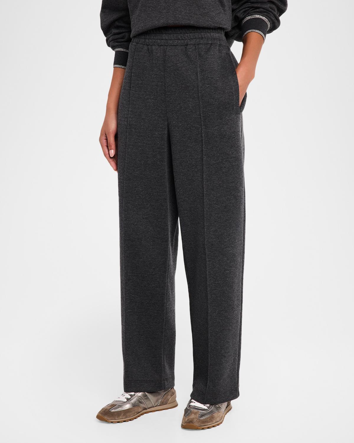 Techno Cashmere-Cotton Straight-Leg Track Pants - thumbnail 4